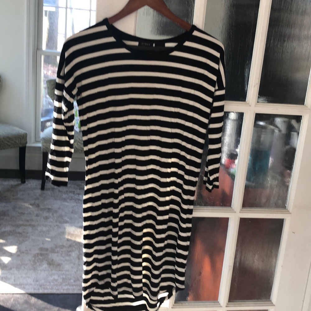 Black white striped dress